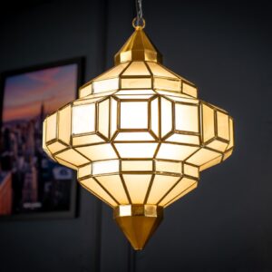 Embossed Lantern Ceiling Light 60 cm in Gold â€“ Celeste