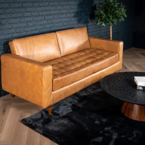 Genuine Leather 3 Seater Sofa 185 cm â€“ California Light Brown