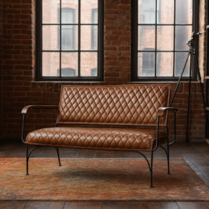 Genuine Leather Bench 128 cm â€“ Soho Vintage Brown